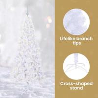 Kunstkerstboom met 300 LED Wit 180 cm PVC en staal - thumbnail