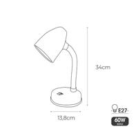 Bureaulamp EDM 30255 Amsterdam Zwart Metaal 60 W 13 x 34 cm E27 Flexo/bureaulamp - thumbnail