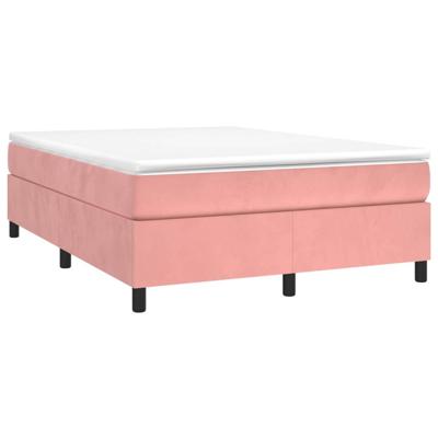 Boxspring met matras fluweel roze 140x190 cm