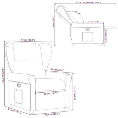 Fauteuil verstelbaar elektrisch stof crèmekleurig