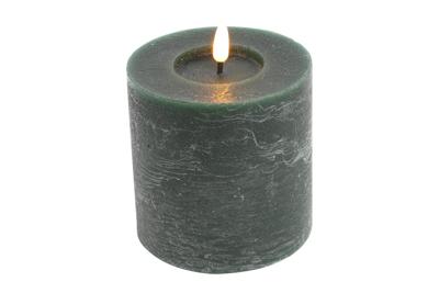 Stompkaars rustiek LED rond Lyon S donkergroen hoogte 10 x 10 cm