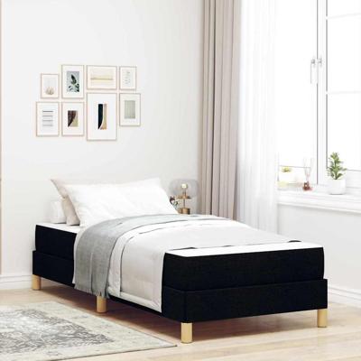 Boxspring bed Zwart, Bruin 100 x 200 cm Stof, Engineered Hout