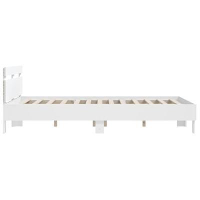 Bedframe met hoofdeinde en LED wit 150x200 cm
