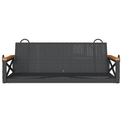 Schommelbank 109x62x40 cm poly rattan zwart