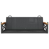 Schommelbank 109x62x40 cm poly rattan zwart - thumbnail