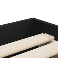 Bedframe met lades bewerkt hout zwart 75x190 cm - thumbnail