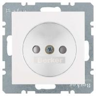 Berker S1 wandcontactdoos zonder randaarde 1-voudig polarwit glanzend - thumbnail