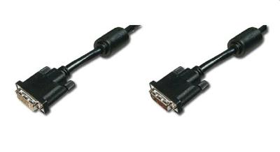 Digitus AK-320200-050-S DVI-kabel DVI Verlengkabel DVI-D 24+1-polige stekker, DVI-D 24+1-polige bus 4.50 m Zwart Schroefbaar