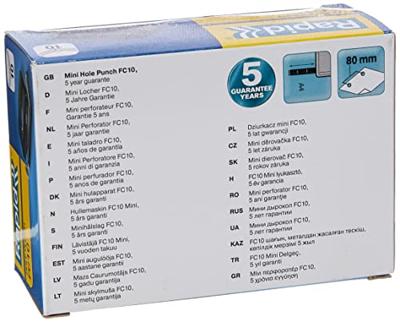 Rapid mini perforator FC10, 2-gaats, 10 blad, zwart