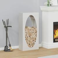 VidaXL Brandhoutrek 50x23x100 cm koudgewalst staal wit - thumbnail