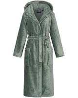 Morgenstern Morgenstern damesbadjas met capuchon Betty Groen Maat S - thumbnail