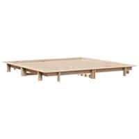 Bedframe zonder matras massief grenenhout 200x200 cm - thumbnail