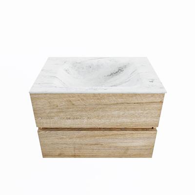MONDIAZ VICA-DLUX 70cm badmeubel onderkast Washed Oak 2 lades. Inbouw wastafel CLOUD midden 1 kraangat, kleur Opalo. MONDIAZ VICA-DLUX 70cm badmeubel onderkast Washed Oak 2 lades. Inbouw wastafel CLOUD midden 1 kraangat, kleur Opalo.