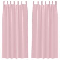 VidaXL Zwart-out gordijnen met ringen 2 pcs babyroze 245 x 140 cm - thumbnail