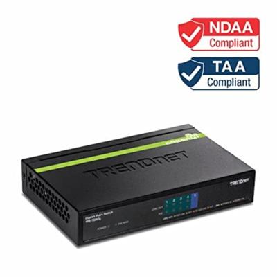 TRENDnet TPE-TG50G 5-poorts Gigabit PoE+ Switch, 31 watt PoE totaal vermogen, 10 Gbit/s schakelcapaciteit, plug & play, full & half duplex