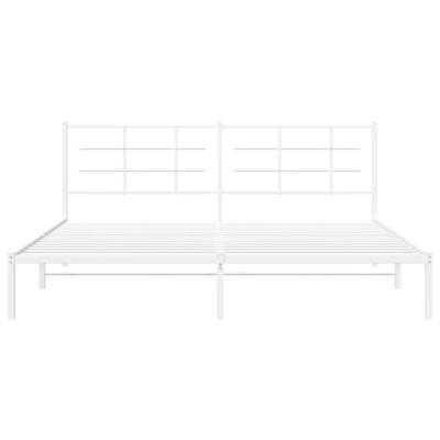 Bedframe met hoofdbord metaal wit 193x203 cm Bedframe met hoofdbord metaal wit 193x203 cm