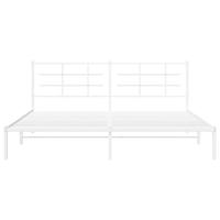 Bedframe met hoofdbord metaal wit 193x203 cm - thumbnail