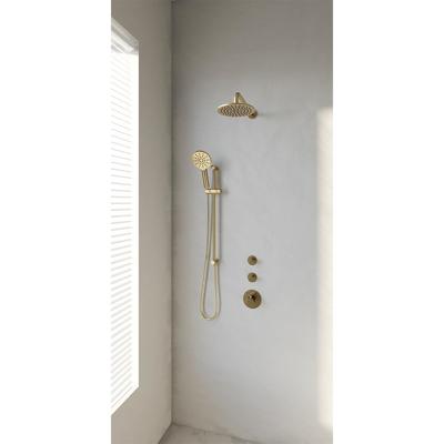 Gold Edition thermostatische inbouw regendouche SET 21 met 20 cm douchekop en handdouche