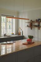 Hanglamp hout balk &apos;Ilgas&apos; led 3000k warm wit 115 cm - thumbnail