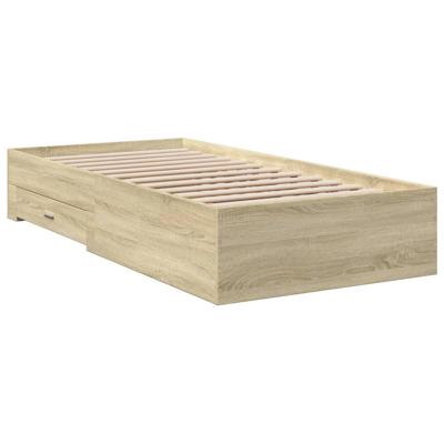 Bedframe met lades bewerkt hout sonoma eikenkleurig 90x200 cm