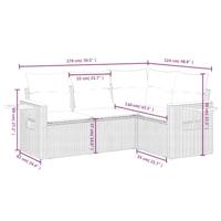 4-delige Loungeset met kussens poly rattan zwart - thumbnail