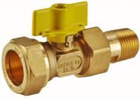 Wiesbaden Riko Gaskogelkranen 22 mm knel x kopp.1/2bui. - thumbnail