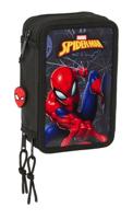 Schooletui met Accessoires Spider-Man Attack Zwart 12,5 x 19,5 x 5,5 cm 37 Onderdelen - thumbnail