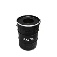 Olievat prullenbak 60L - Plastik - Met gat in deksel - thumbnail