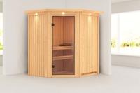 Karibu | Tonja Sauna met Dakkraag | Helderglas Deur - thumbnail