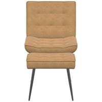 Relaxstoel met voetenbank fluweel bruin - thumbnail