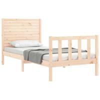Bedframe met hoofdbord massief hout - thumbnail