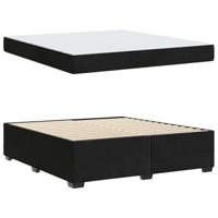 Bedframe met matras Zwart 180 x 200 cm Fluweel - thumbnail