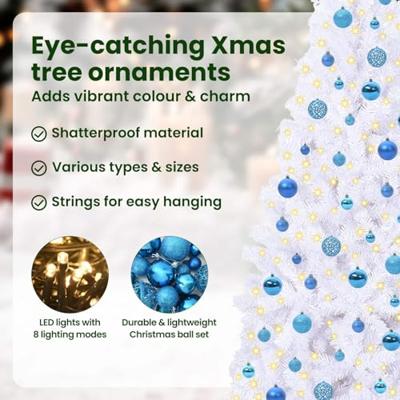 Kunstkerstboom met 300 LED Wit 210 cm PVC en staal