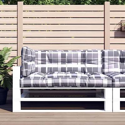 VidaXL Palletkussens 3 st stof ruitpatroon grijs