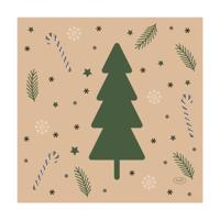 Duni servetten natural yuletid 33x33cm - thumbnail
