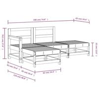 4-delige Loungeset massief grenenhout wit - thumbnail