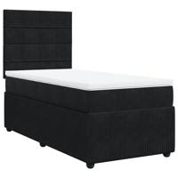 Boxspring met matras fluweel zwart 90x190 cm - thumbnail