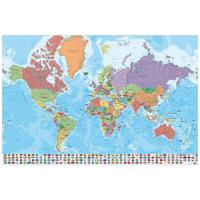 Poster Map World - Physical Politic - Italiaans - 91,5x61cm - thumbnail
