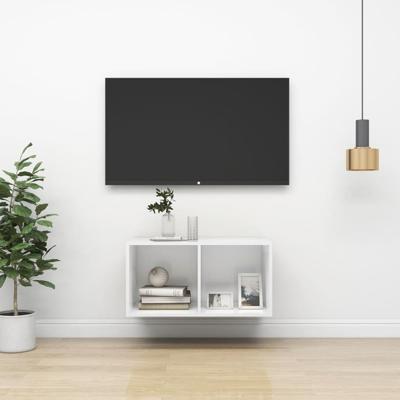 Tv-wandmeubel 37x37x72 cm bewerkt hout wit