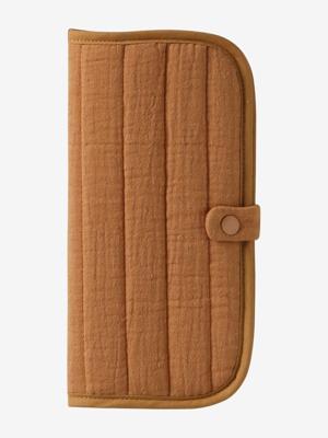 Hoes van katoenen gaas voor familiealbum okergeel