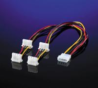 ROLINE Y-kabel 4 polig. HDD / 4x 4 pol. HDD (hoek), 0,45 m - thumbnail