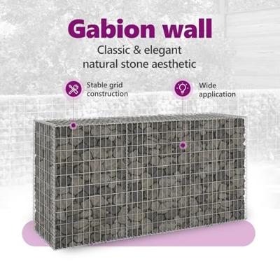 Schanskorfmuur met deksels 200x60x100 cm gegalvaniseerd staal Schanskorfmuur met deksels 200x60x100 cm gegalvaniseerd staal