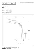 Lucide GILLY - Bureaulamp - LED - 1x5W 2700K - Wit - thumbnail