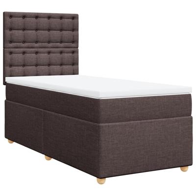 Boxspring met matras stof donkerbruin 180x200 cm - thumbnail