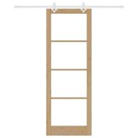 Schuifdeur Bruin 83 x 232 cm Hout en metaal - thumbnail