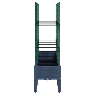 Plantenbak met latwerk 160x40x142,5 cm polypropeen grijs