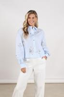 Nukus Blouse Adora Stripe | Cloudy/Offwhite - thumbnail