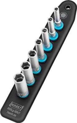 HAZET SmartRail met 7 steekplaatsen 850LG-SR/7 · 1/4 inch (6,3 mm) vierkant hol · Buiten-zeskant-tractieprofiel · 7-delig · 5,5 · 6 · 7 · 8 · 10 · 12 HAZET SmartRail met 7 steekplaatsen 850LG-SR/7 · 1/4 inch (6,3 mm) vierkant hol · Buiten-zeskant-tractieprofiel · 7-delig · 5,5 · 6 · 7 · 8 · 10 · 12