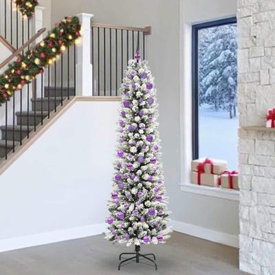 Kunstkerstboom met 300 LED Wit 240 cm PVC en Metaal en Plastic