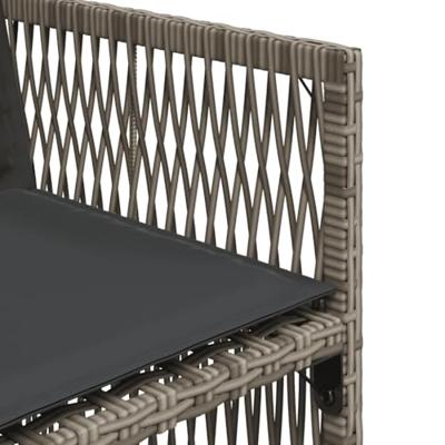 11-delige Tuinset met kussens poly rattan grijs